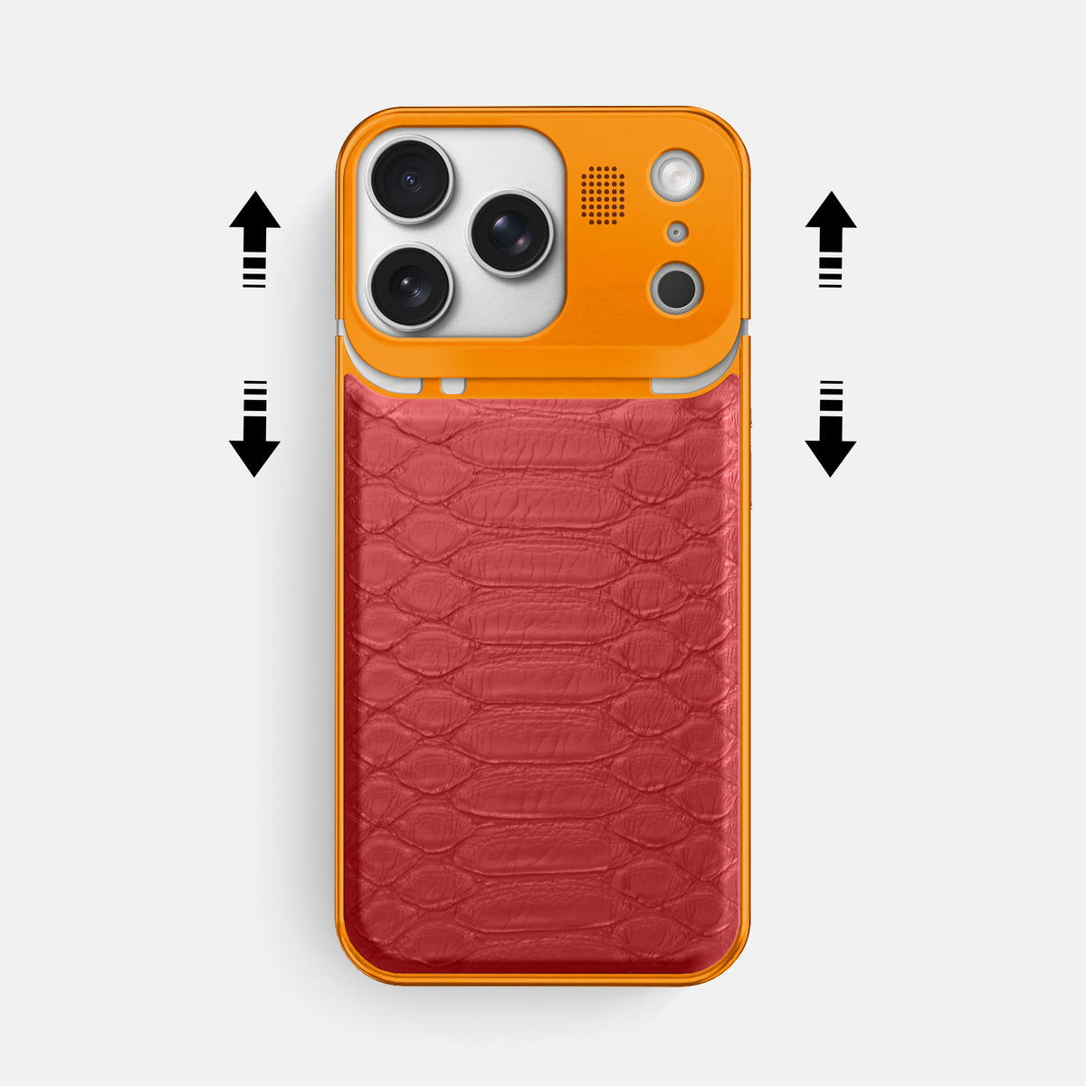 Metal Case For iPhone 17 Pro Max In Python -2 | Red-Orange