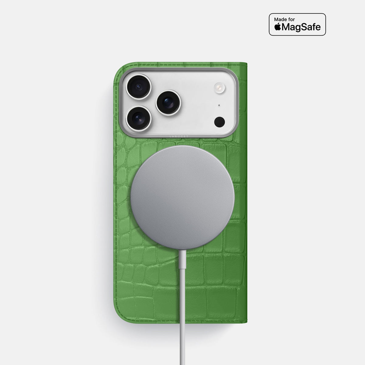 Folio Case For iPhone 18 Pro In Alligator -3 | Apple-Green-Steel