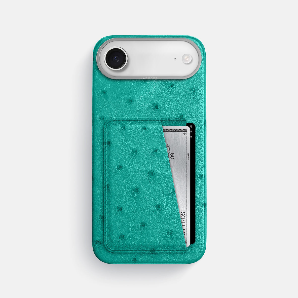 Double Card Case For iPhone 17 Air In Ostrich -1 | Turquoise-Steel