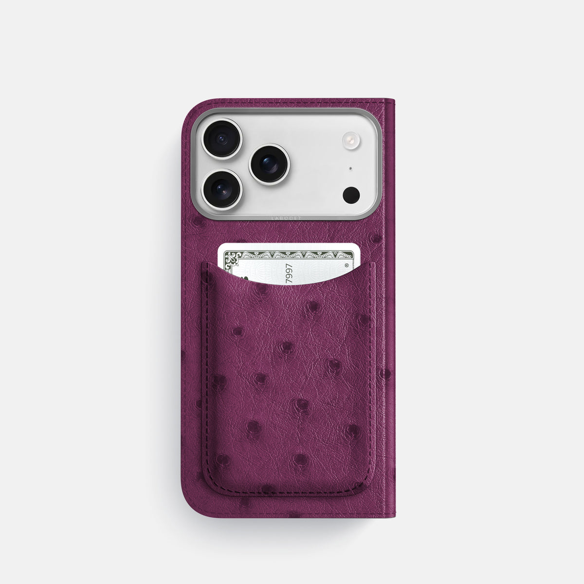 Folio Case with Card For iPhone 17 Pro In Ostrich -3 | Purple-Steel