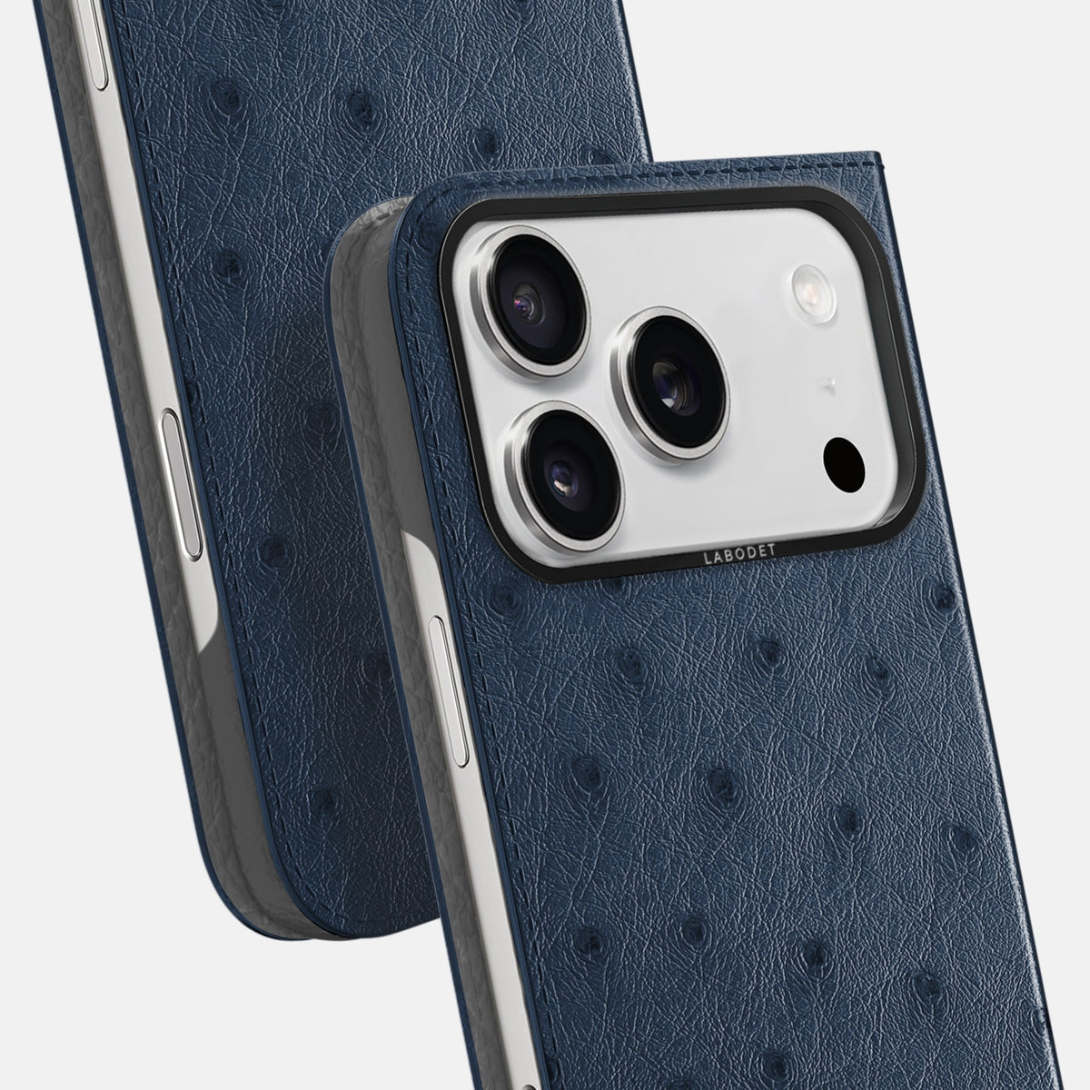Folio Case For iPhone 18 Pro In Ostrich -5 | Navy-Blue-Black