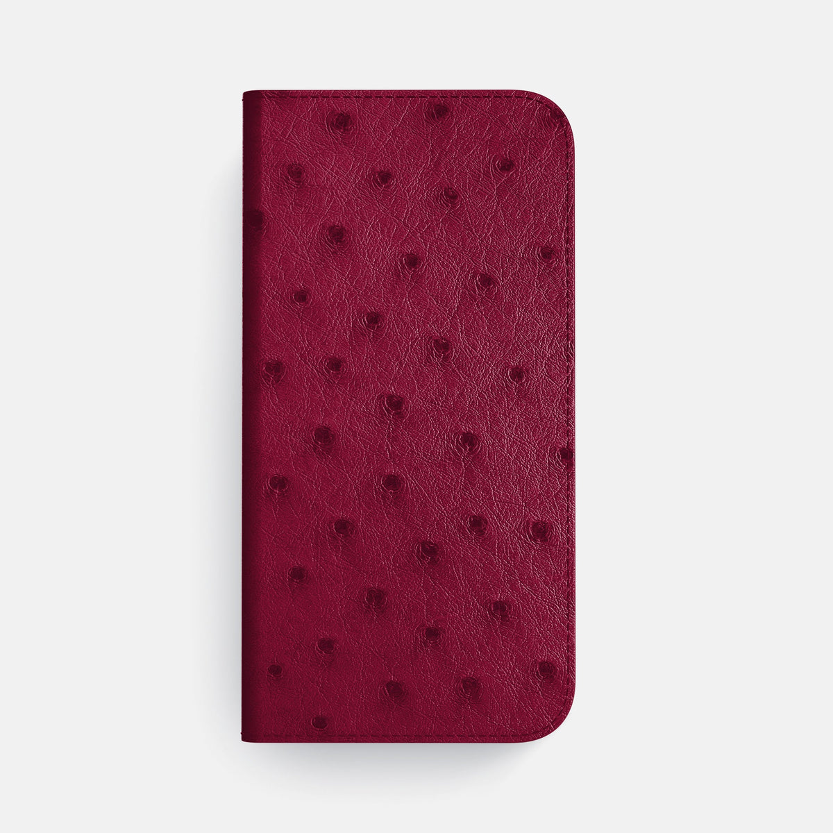 Folio Case with Card For iPhone 18 Pro Max In Ostrich -4 | Bordeaux-Black