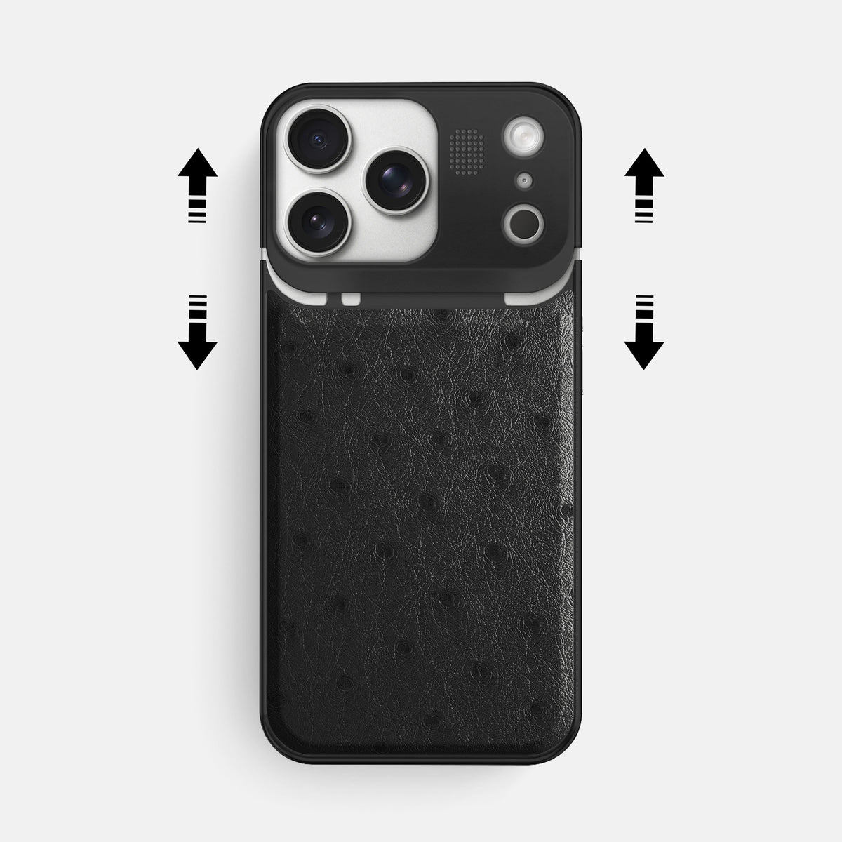 Metal Case For iPhone 17 Pro Max In Ostrich -2 | Black-Black