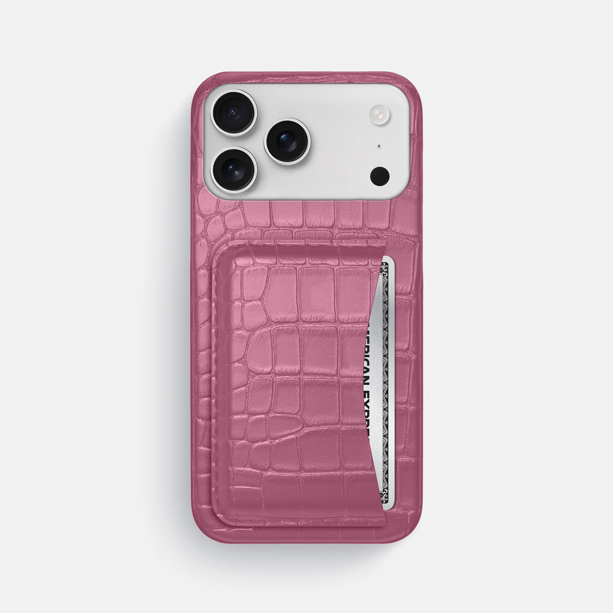 Slim Card Case For iPhone 17 Pro Max In Alligator -1 | Pink-Lagoon