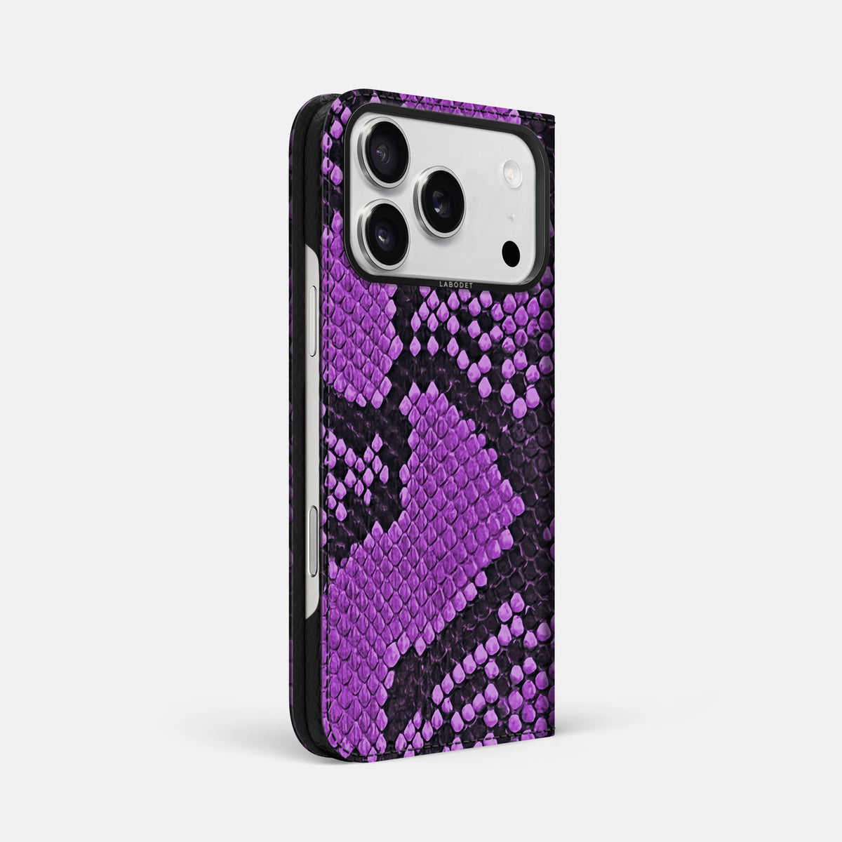 Folio Case For iPhone 18 Pro Max In Deluxe Python -1 | Purple-Black