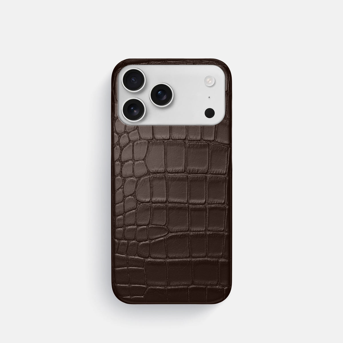 Slim Case For iPhone 18 Pro In Alligator -1 | Dark-Brown