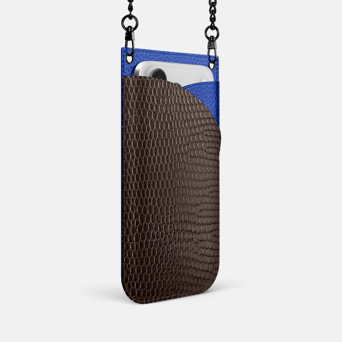 Crossbody Bag For iPhone 18 Pro In Lizard -2 | Brown-Black