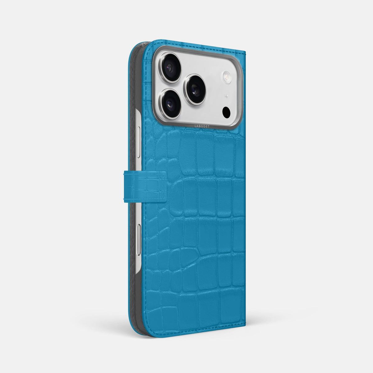 Folio Case with Clasp For iPhone 18 Pro Max In Alligator -1 | Curaçao-Blue-Steel