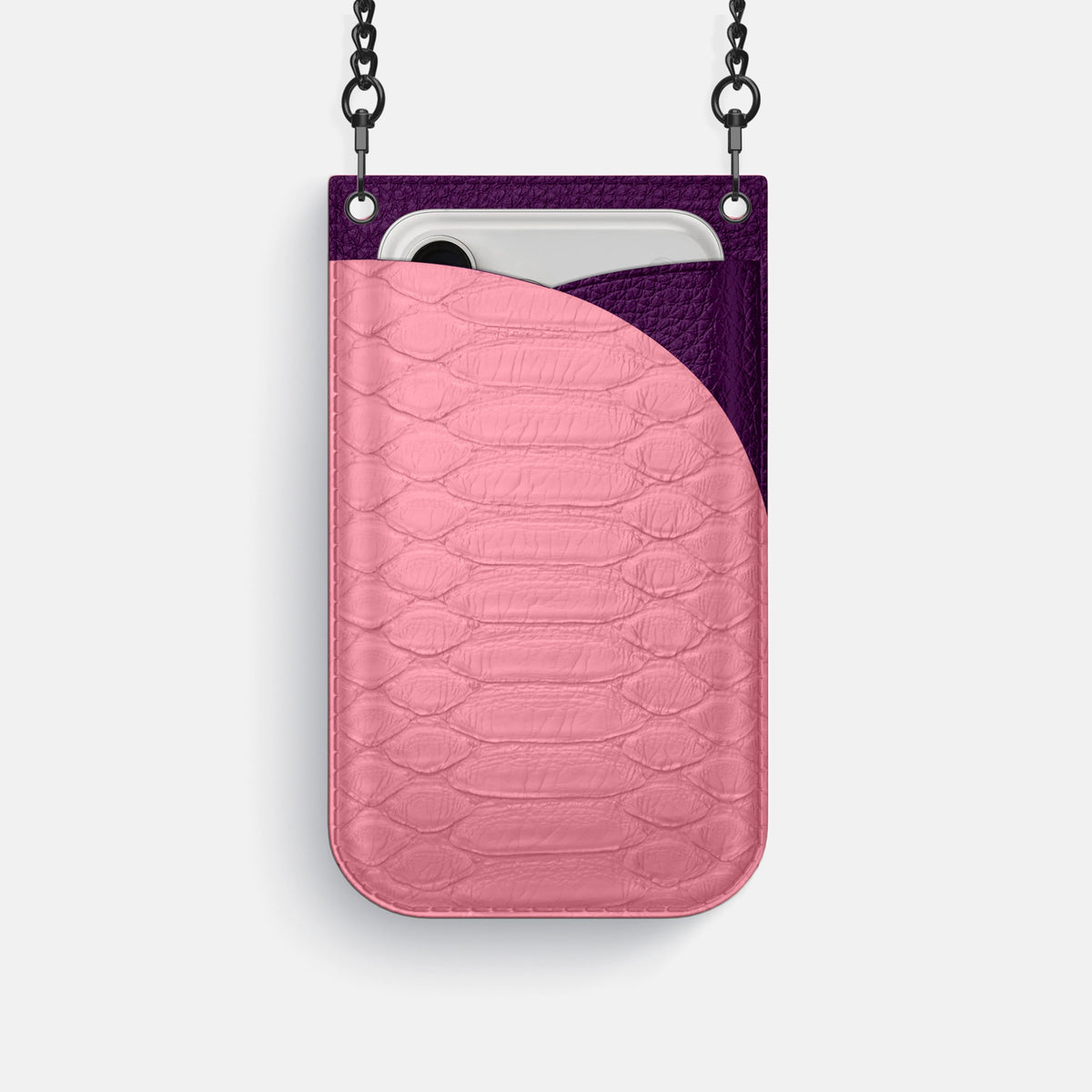 Crossbody Bag For iPhone 18 Pro In Python -1 | Pink-Black