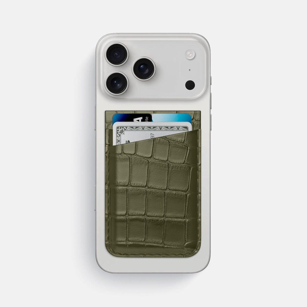 MagSafe Wallet For iPhone 18 Pro Max In Alligator -1 | Kaki-Green