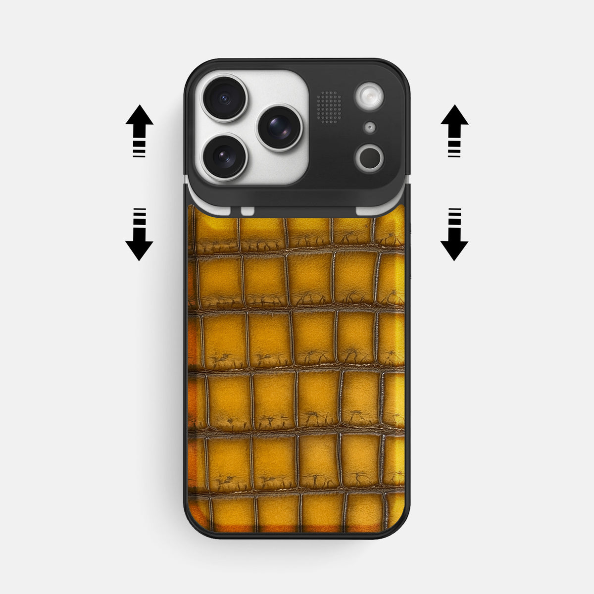 Metal Case For iPhone 17 Pro Max In Patina Alligator -2 | Sydney-Black