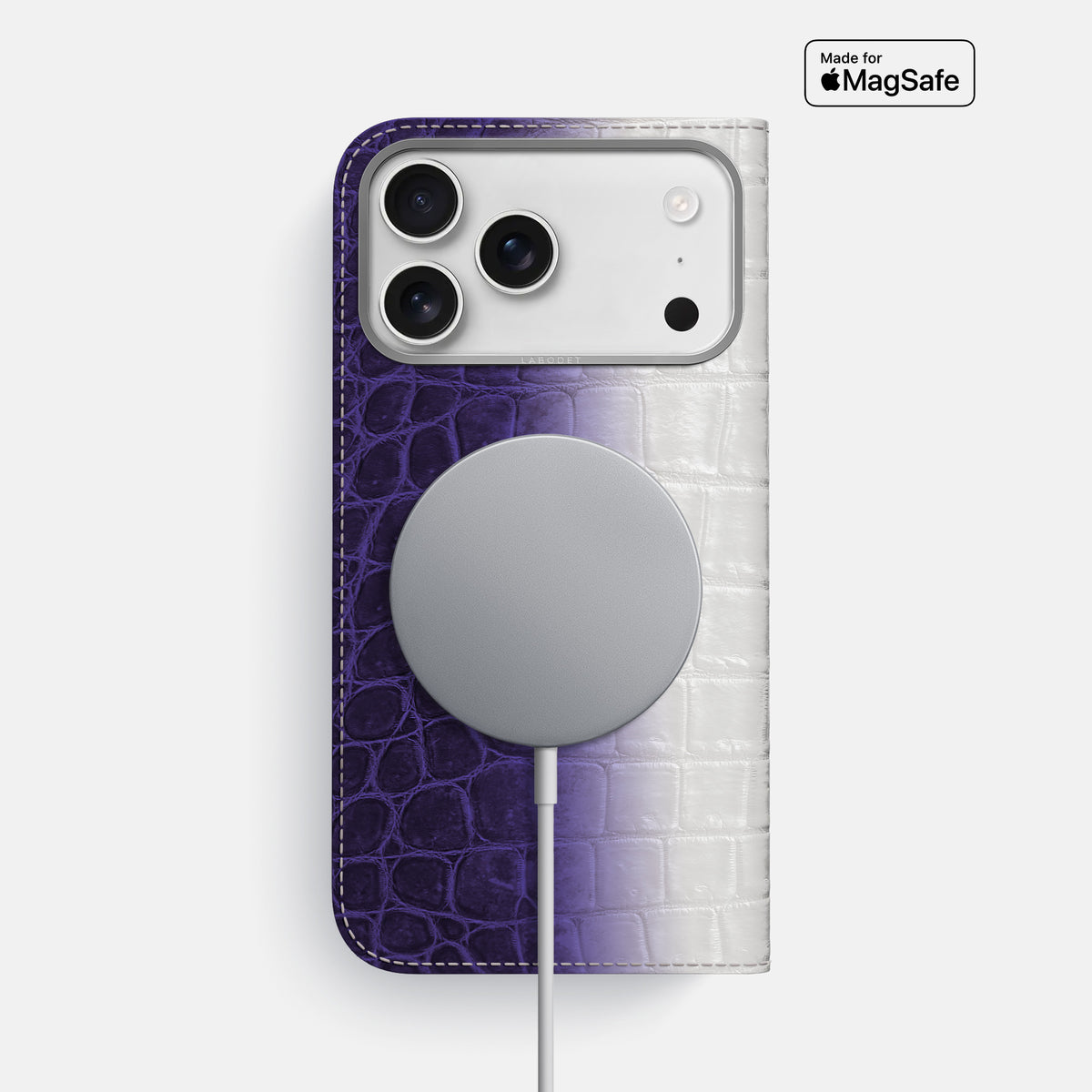 Folio Case For iPhone 17 Pro Max In Himalayan Crocodile -3 | Purple-Steel