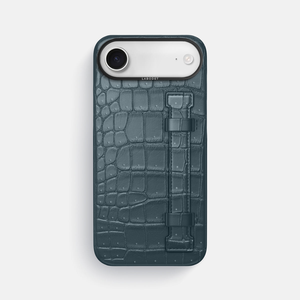Handle Case For iPhone 17 Air In Porosus Crocodile -1 | Denim-Black
