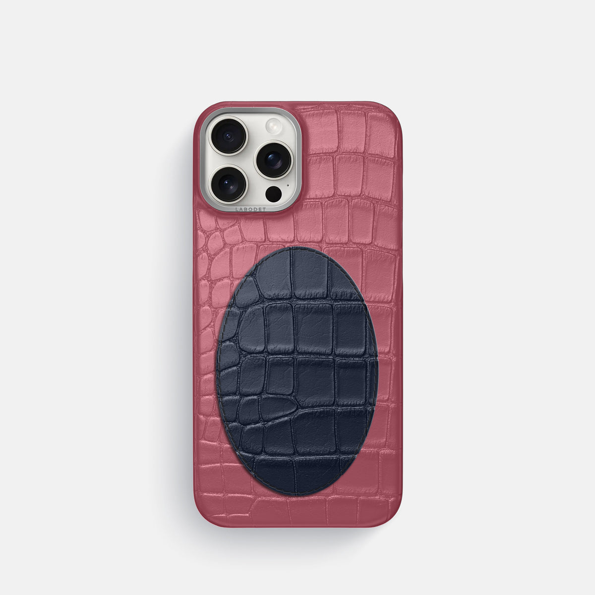 Classic Case With Oval For iPhone 16 Pro In Alligator -1 | Pink-Lagoon-Steel