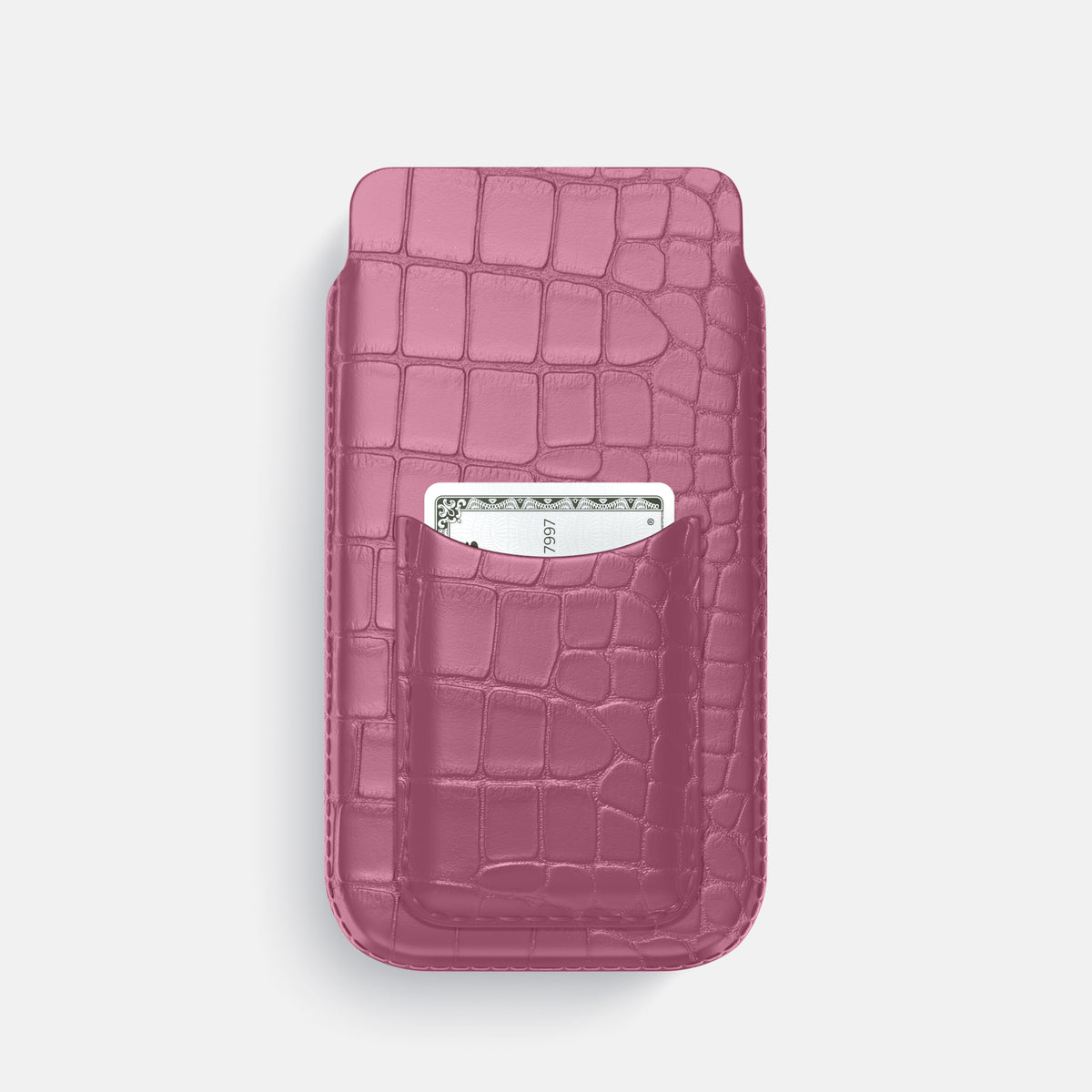 Pouch Card Case For iPhone 17 Pro In Alligator -1 | Pink-Lagoon