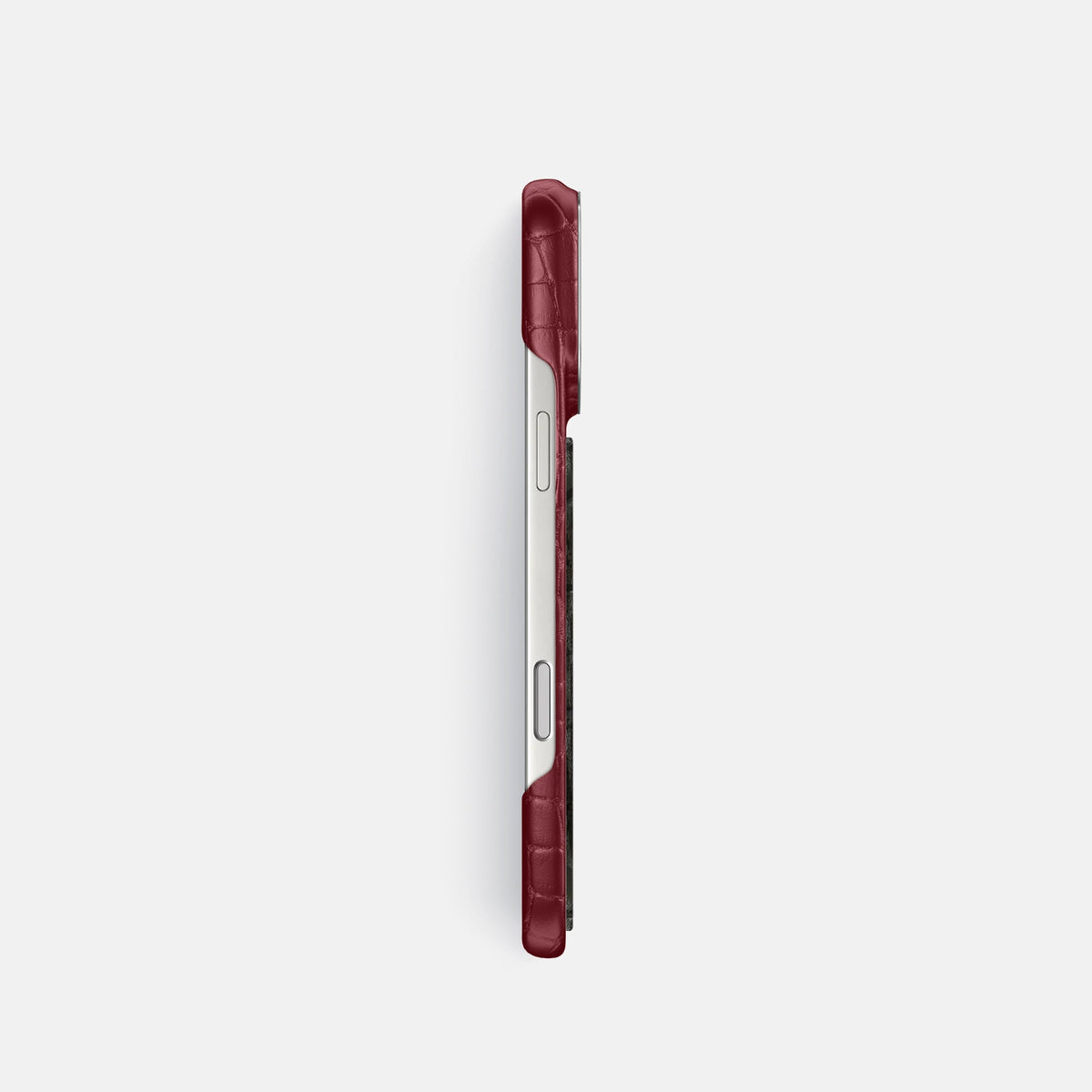 Classic Case With Carbon Dragon For iPhone 18 Pro In Alligator -3 | Burgundy-Steel