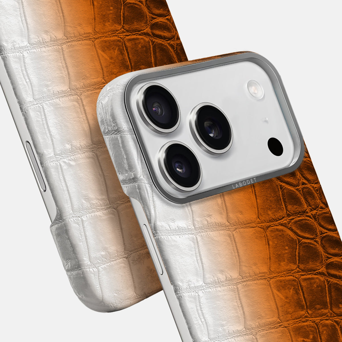 Classic Case For iPhone 18 Pro Max In Himalayan Crocodile -5 | Orange-Steel