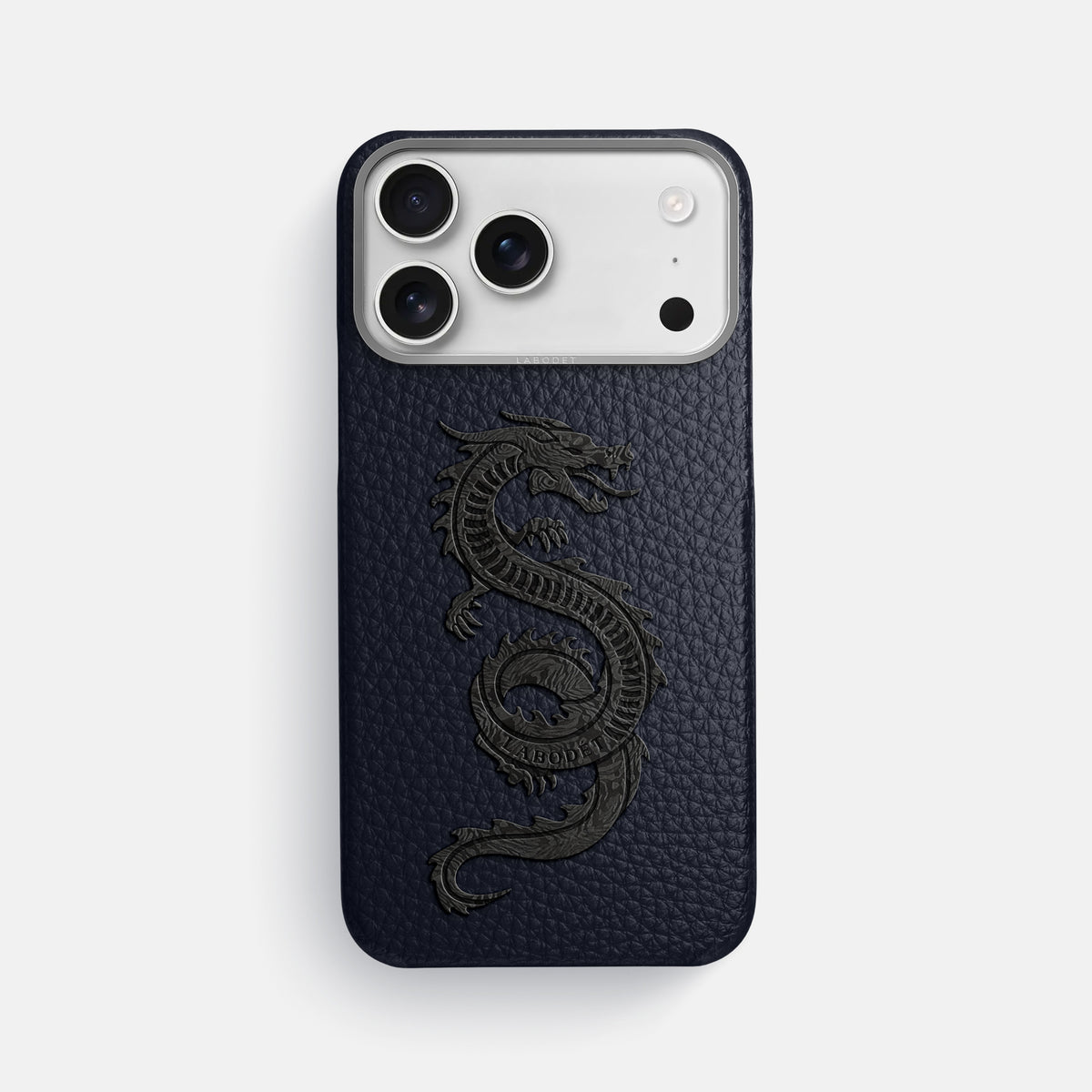 Classic Case With Carbon Dragon For iPhone 17 Pro Max In Calf -1 | Marine-Steel