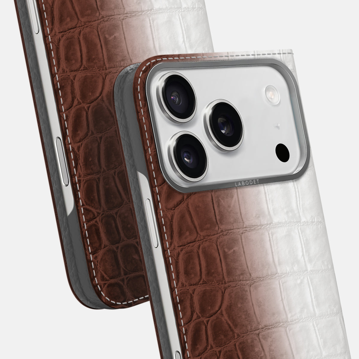 Folio Case For iPhone 17 Pro Max In Himalayan Crocodile -5 | Dark-Brown-Steel
