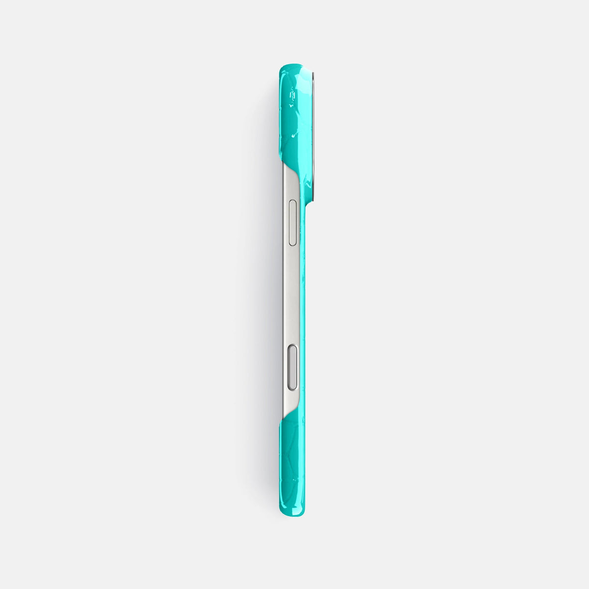 Classic Case For iPhone 18 Pro Max In Shiny Alligator -3 | Mint-Steel