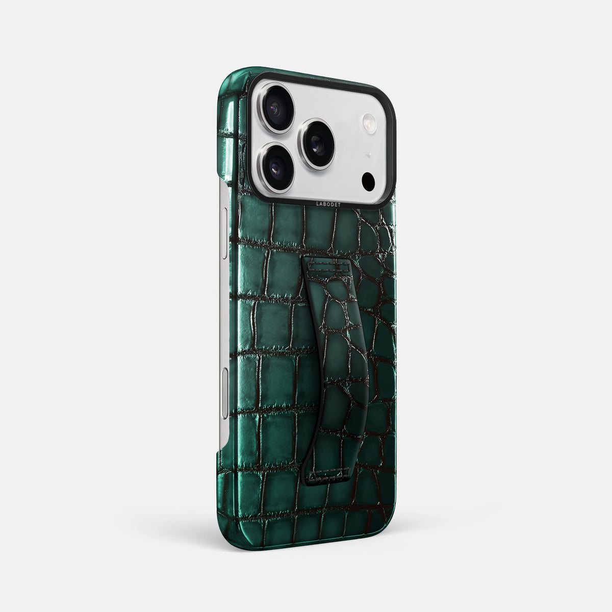 Finger Case For iPhone 17 Pro Max In Patina Alligator -2 | Green-Black