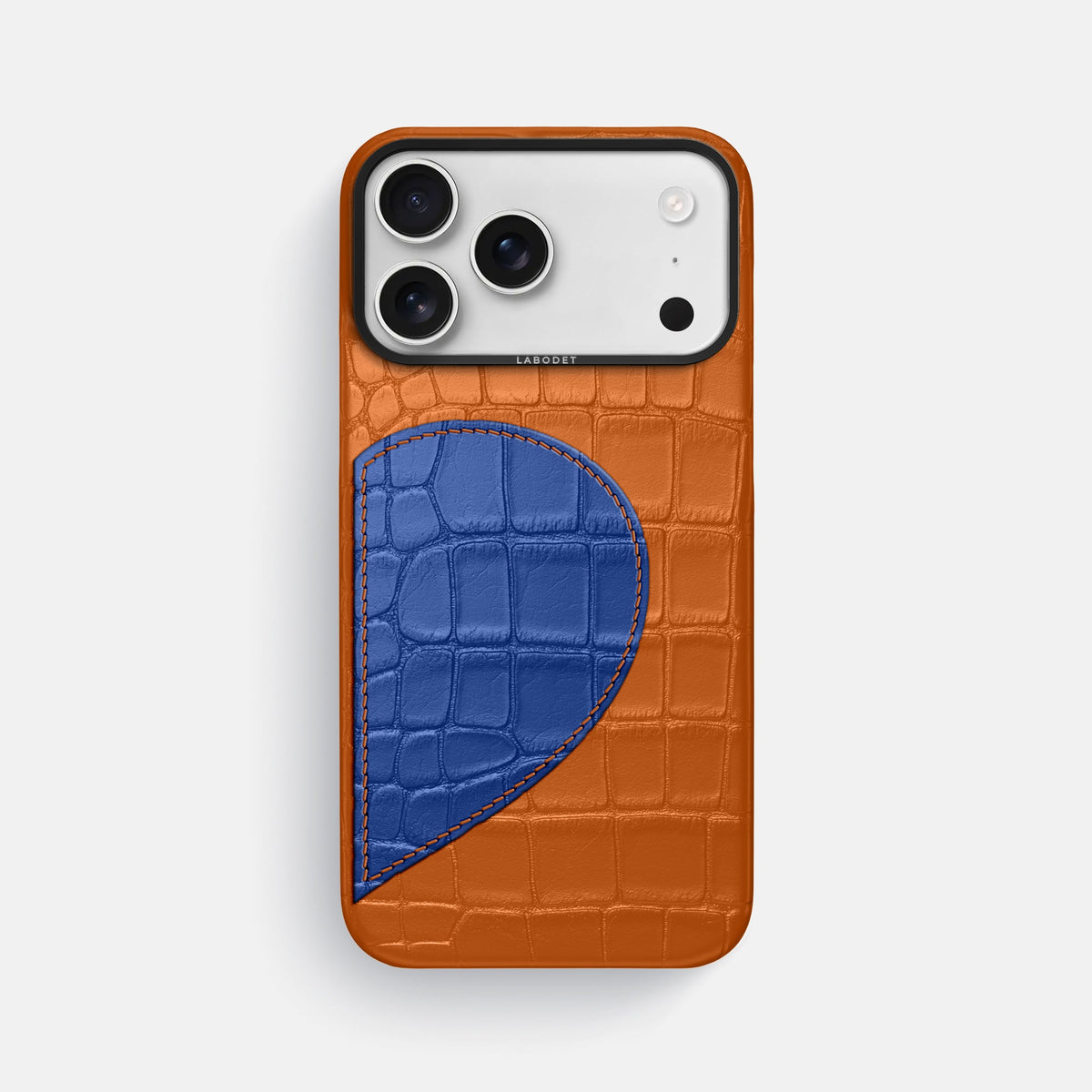 Classic Case With Half Heart - Right For iPhone 18 Pro Max In Alligator -1 | Orange-Black