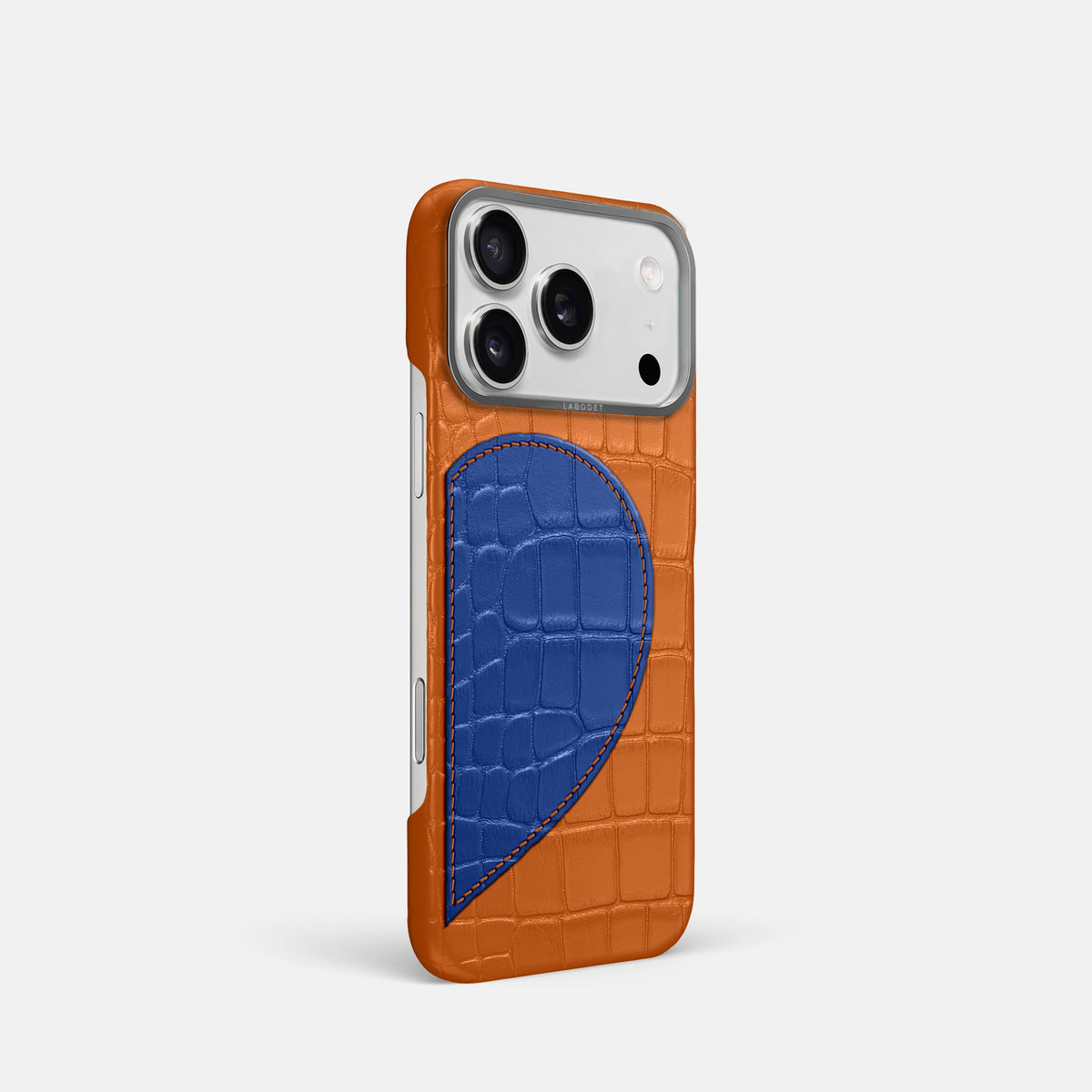 Classic Case With Half Heart - Right For iPhone 17 Pro In Alligator -2 | Orange-Steel