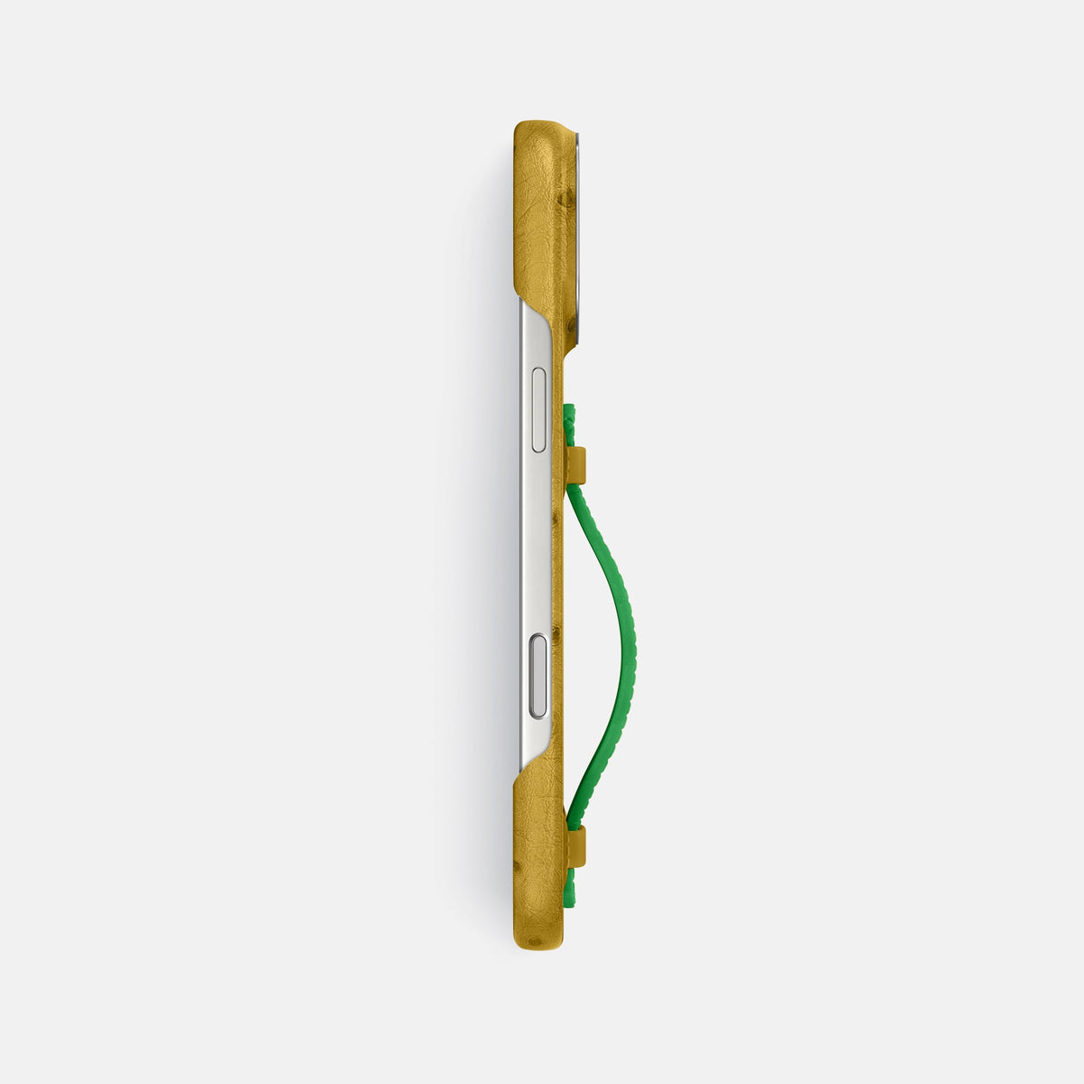 Center Handle Coloré For iPhone 18 Pro Max In Ostrich -2 | Gold-Steel