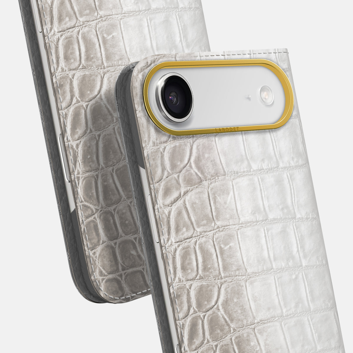 Folio Case For iPhone 17 Air In Himalayan Crocodile -5 | Grey-Gold