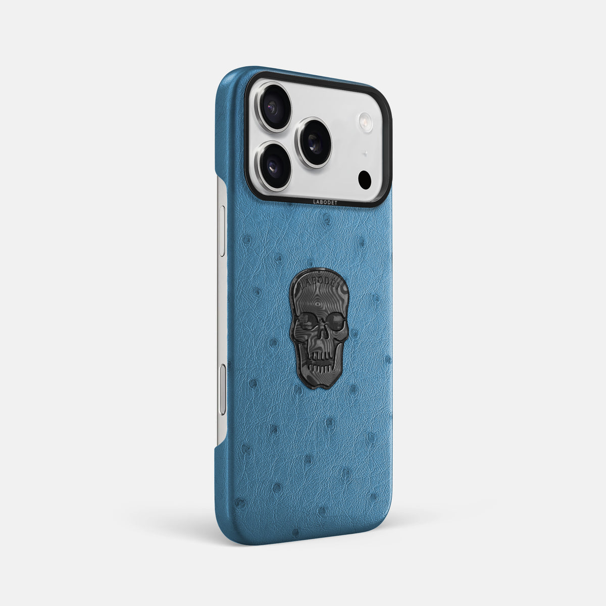 Classic Case With Carbon Skull For iPhone 17 Pro Max In Ostrich -2 | Blue-Jeans-Black