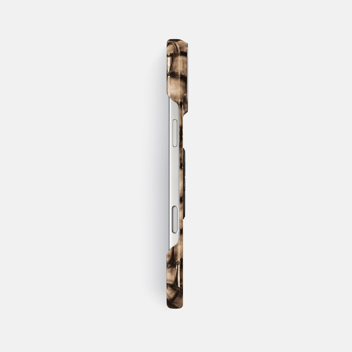 Classic Case With Carbon Skull For iPhone 18 Pro Max In Patina Alligator -3 | Etoupe-Steel