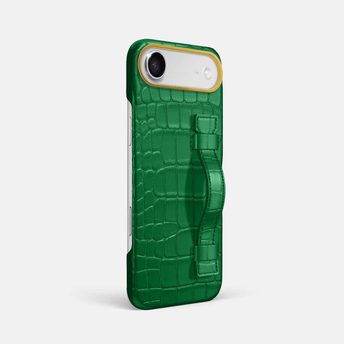 Handle Case For iPhone 17 Air In Alligator -2 | Forest-Green-Gold