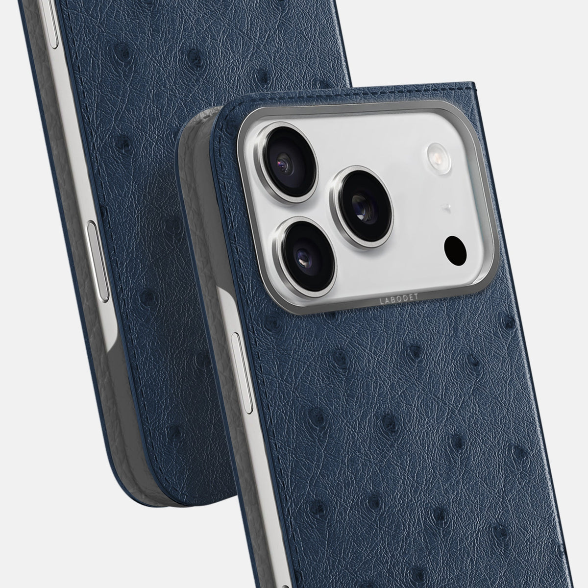 Folio Case For iPhone 18 Pro In Ostrich -5 | Navy-Blue-Steel