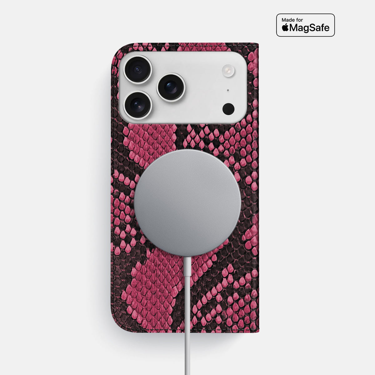 Folio Slim Case For iPhone 18 Pro Max In Deluxe Python -3 | Burgundy