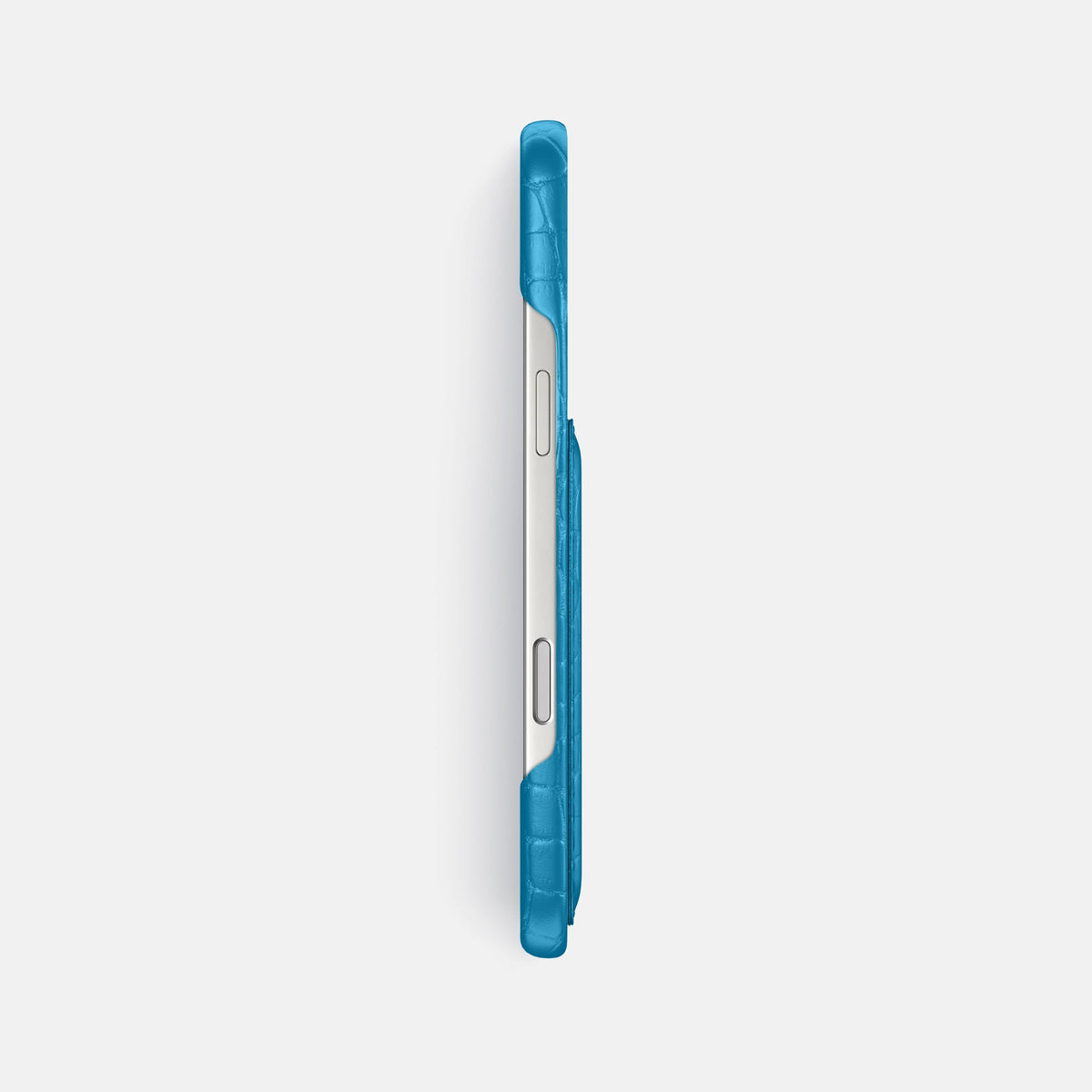 Slim Card Case For iPhone 18 Pro Max In Alligator -3 | Curaçao-Blue
