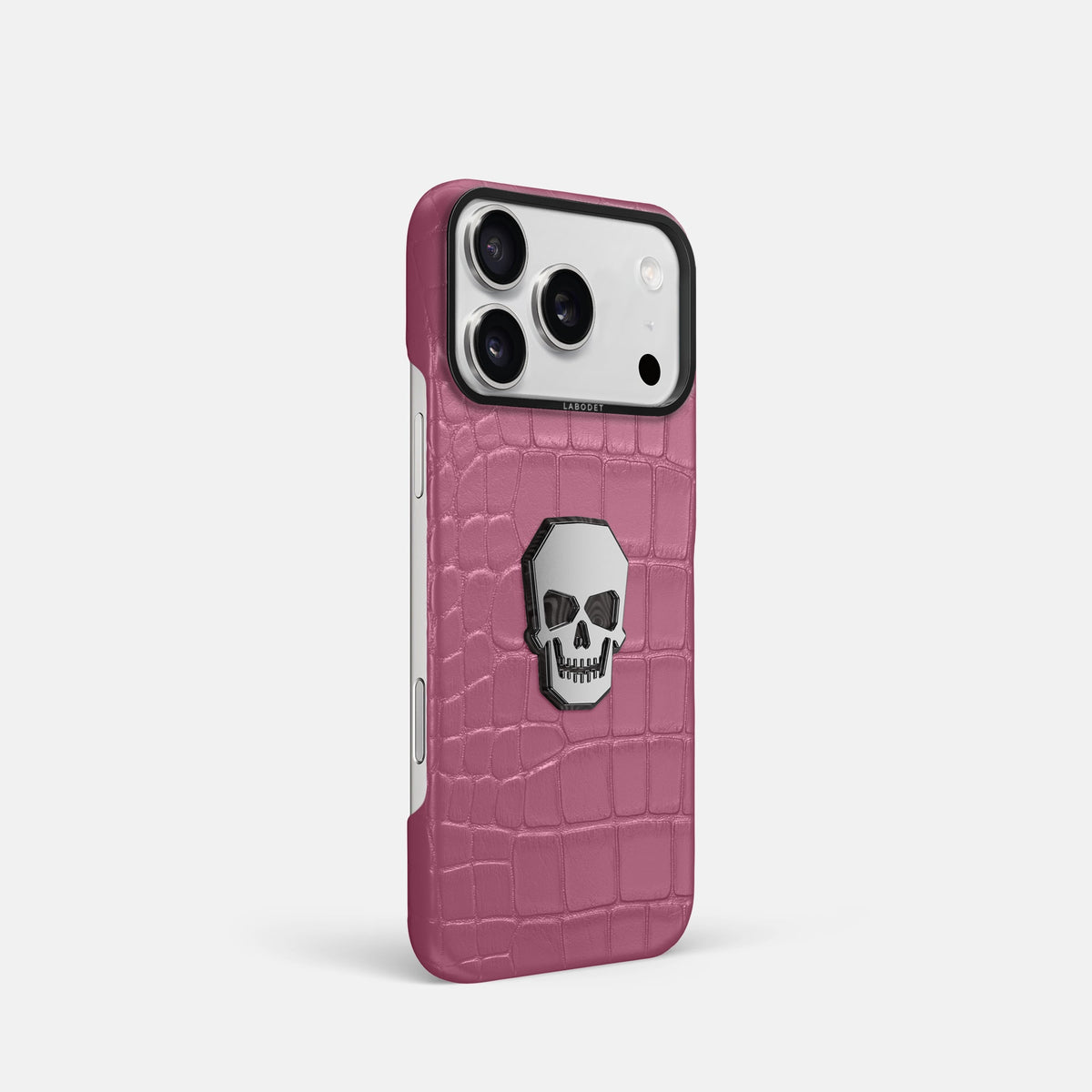 Classic Case With Titanium Skull For iPhone 18 Pro In Alligator -2 | Pink-Lagoon-Black