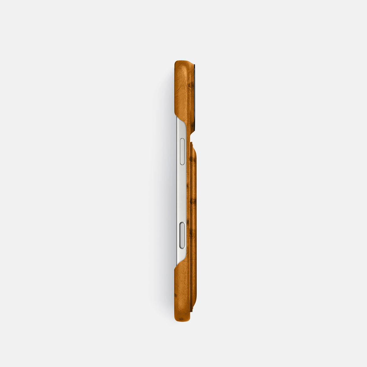 Double Card Case For iPhone 17 Pro In Ostrich -3 | Chestnut-Black
