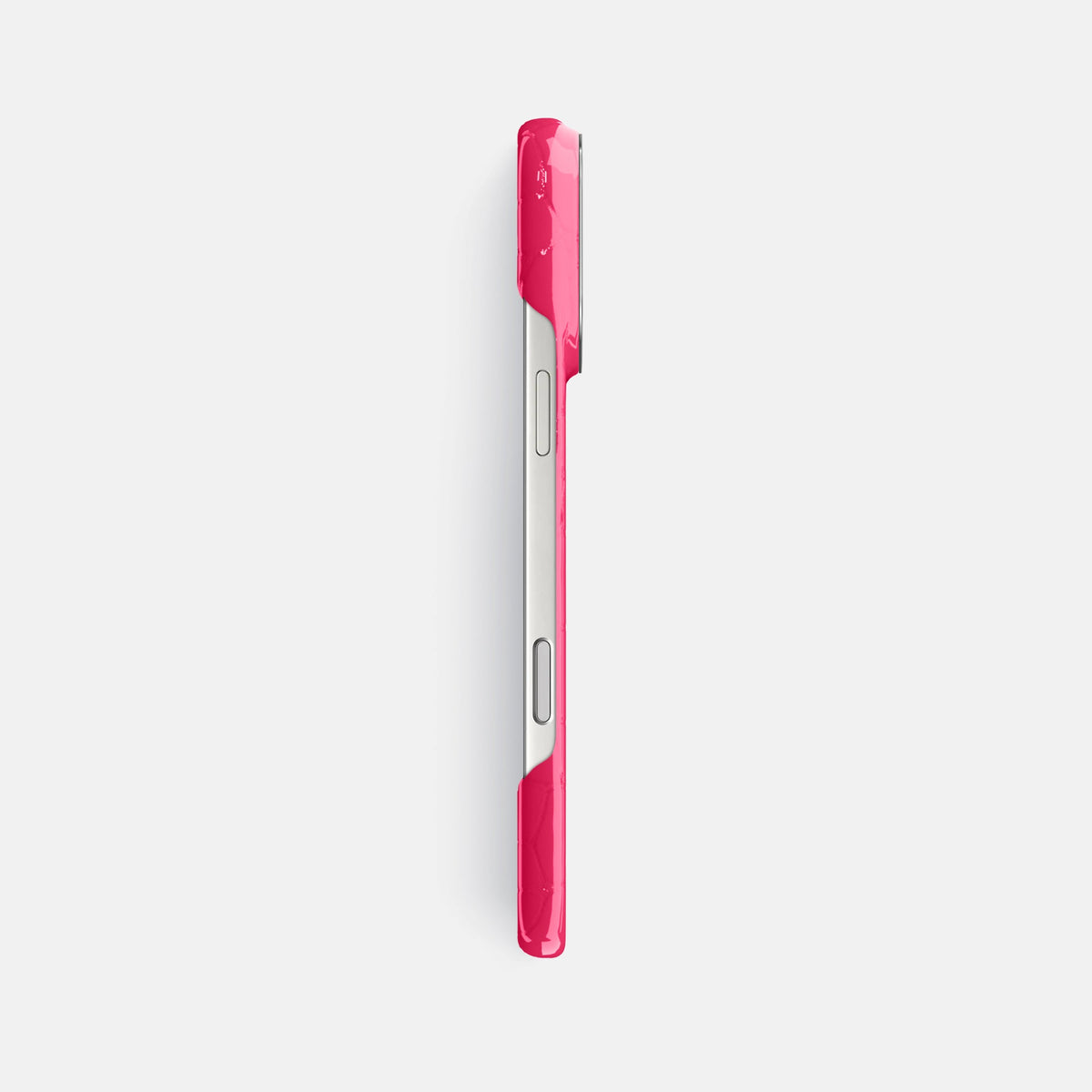 Classic Case For iPhone 18 Pro Max In Shiny Alligator -3 | Pink-Panther-Steel