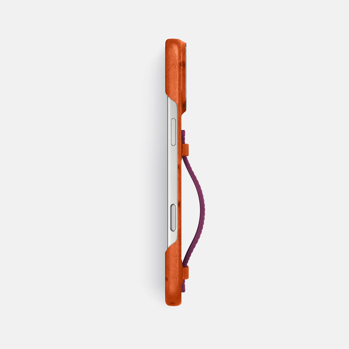 Center Handle Coloré For iPhone 18 Pro Max In Ostrich -2 | Orange-Steel