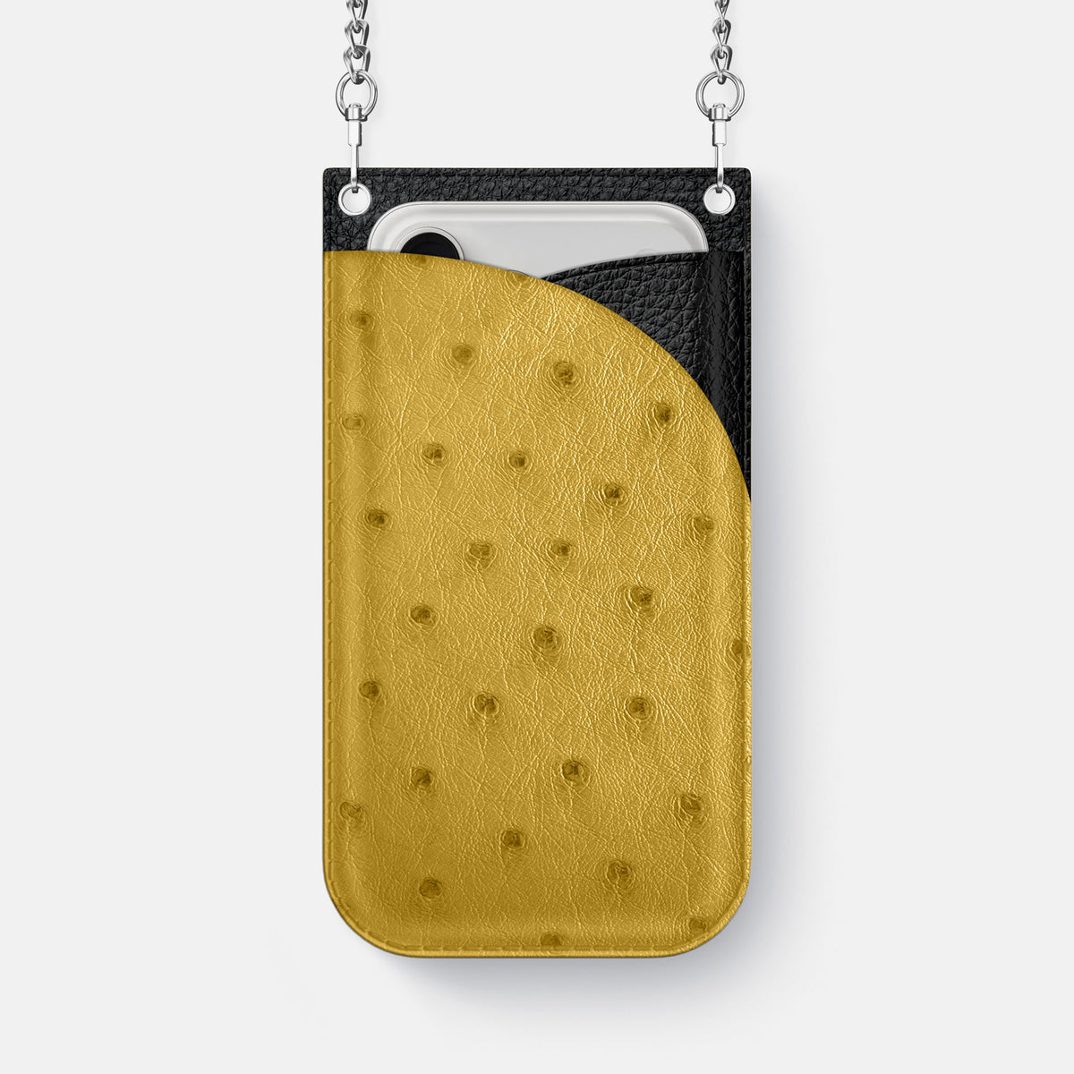 Crossbody Bag For iPhone 18 Pro Max In Ostrich -1 | Gold-Steel