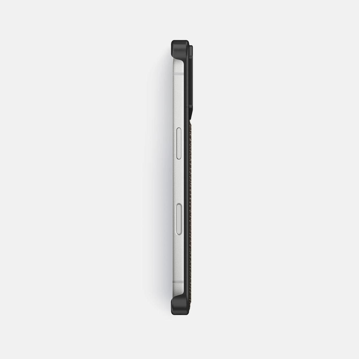 Metal Case For iPhone 17 Pro Max In Epsom-Style Calf -3 | Taupe-Black