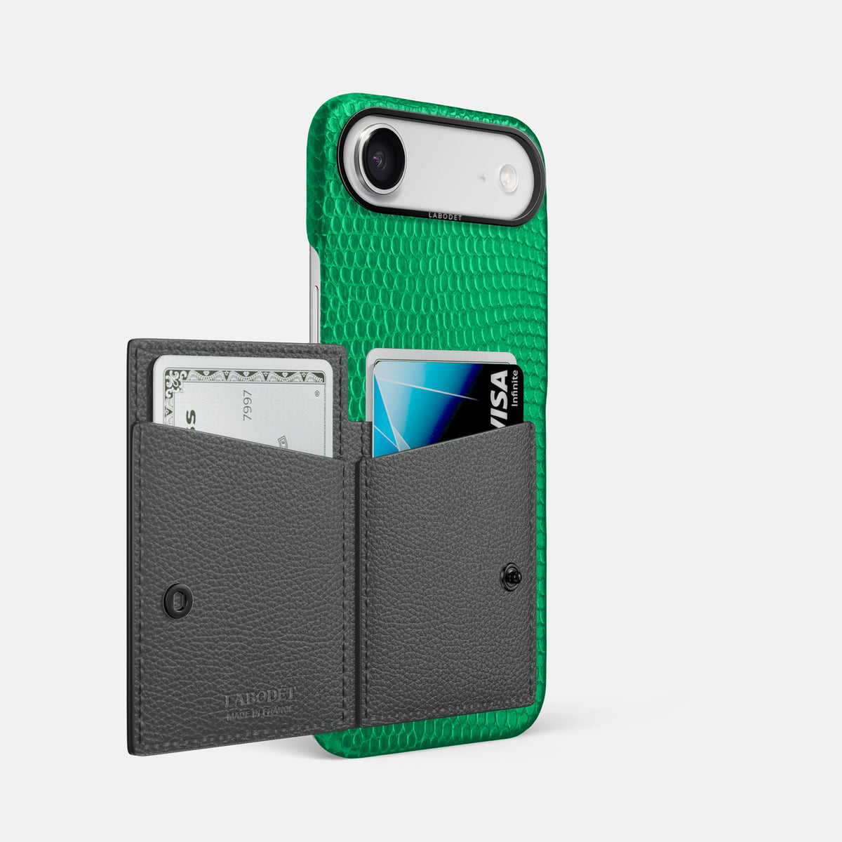 Bi-Fold Case For iPhone 17 Air In Lizard -2 | Apple-Green-Black
