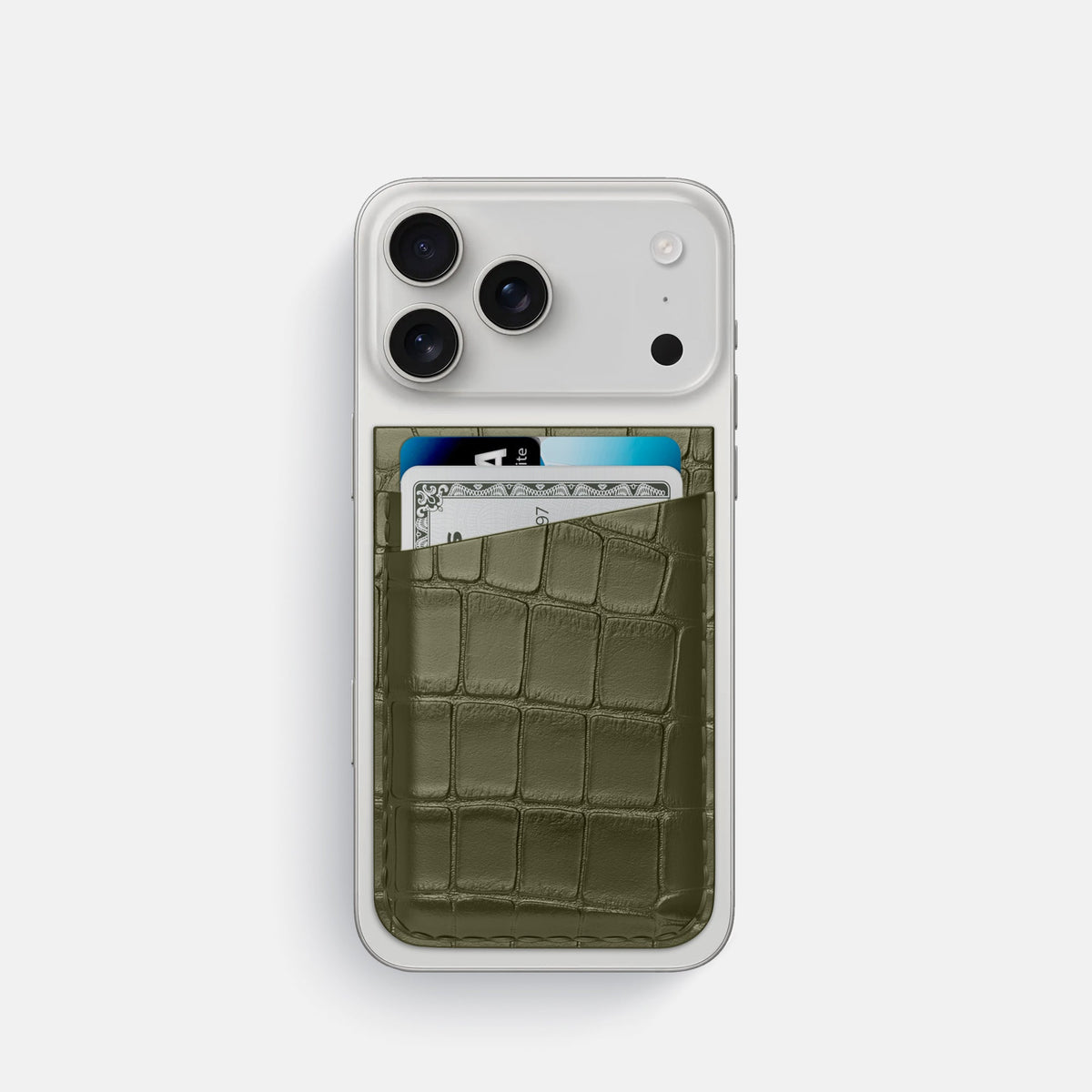 MagSafe Wallet For iPhone 18 Pro In Alligator -1 | Kaki-Green