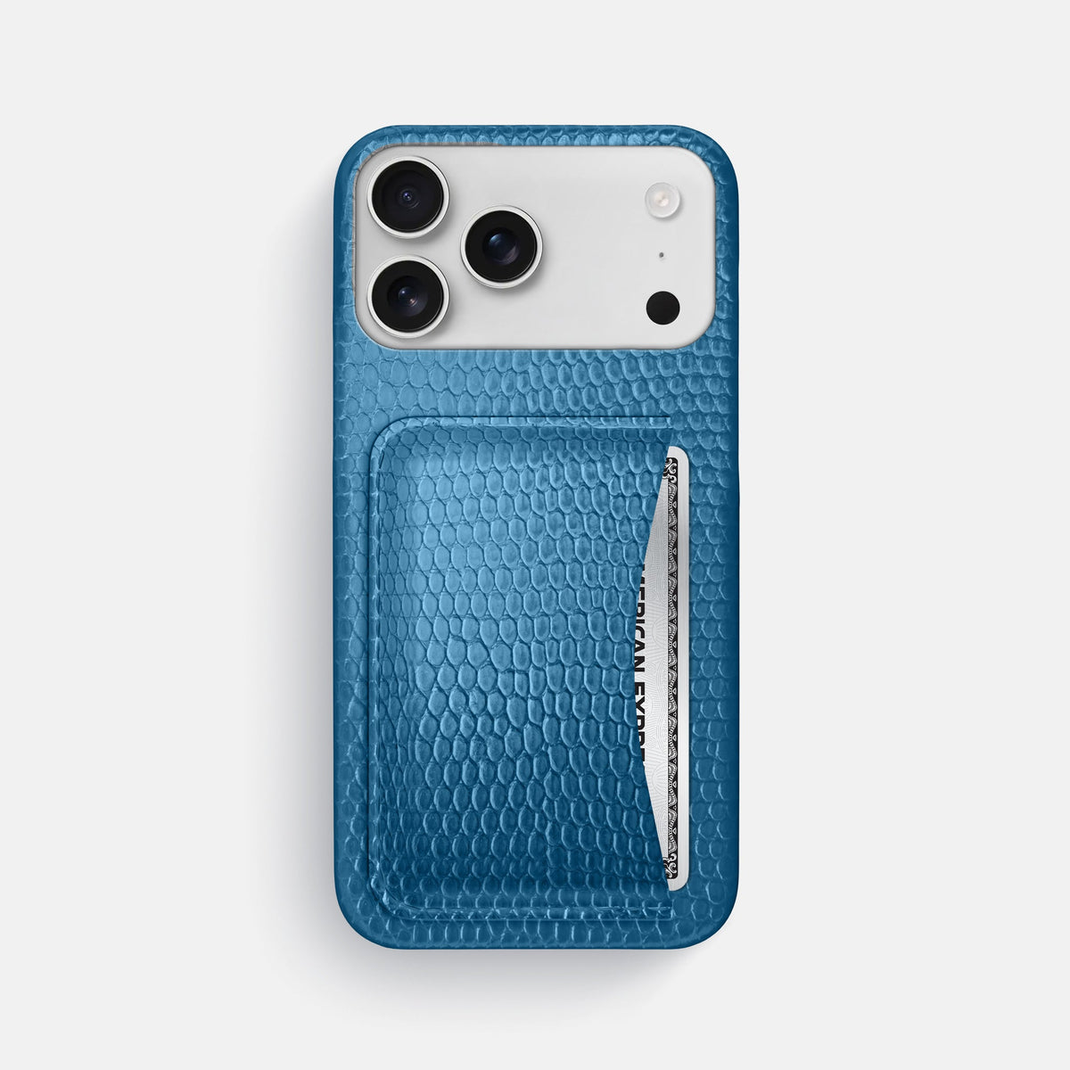 Slim Card Case For iPhone 18 Pro Max In Lizard -1 | Blue