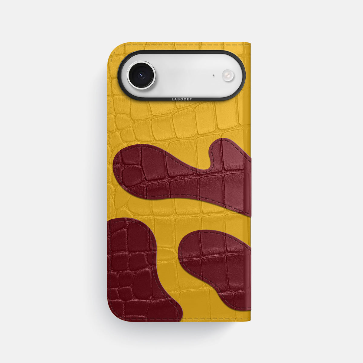 Camouflage Folio For iPhone 17 Air In Alligator -3 | Yellow-Black