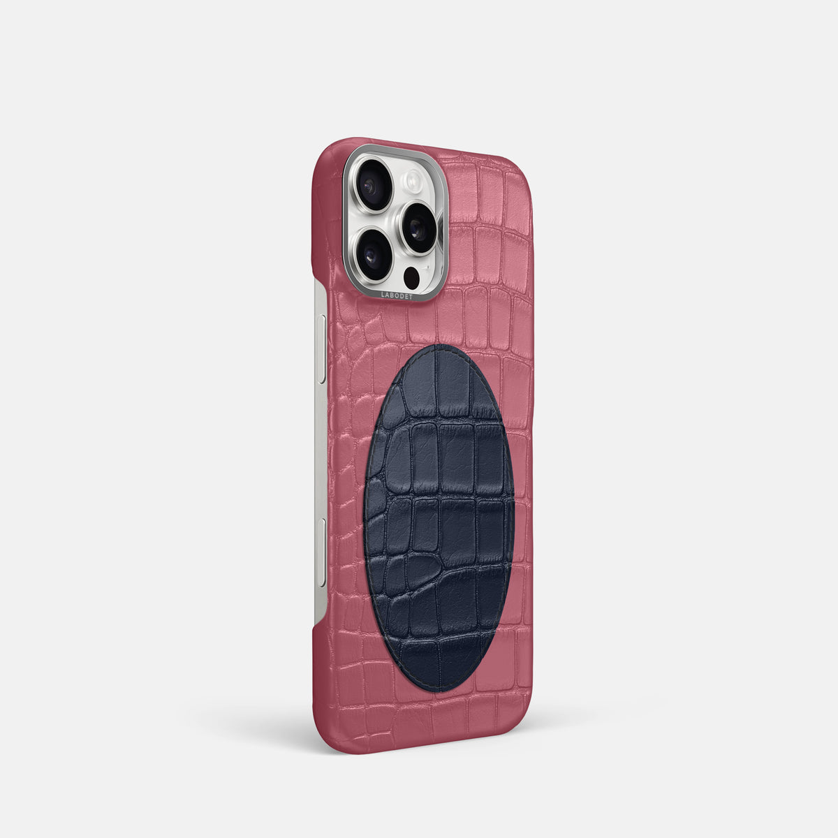 Classic Case With Oval For iPhone 16 Pro In Alligator -2 | Pink-Lagoon-Steel