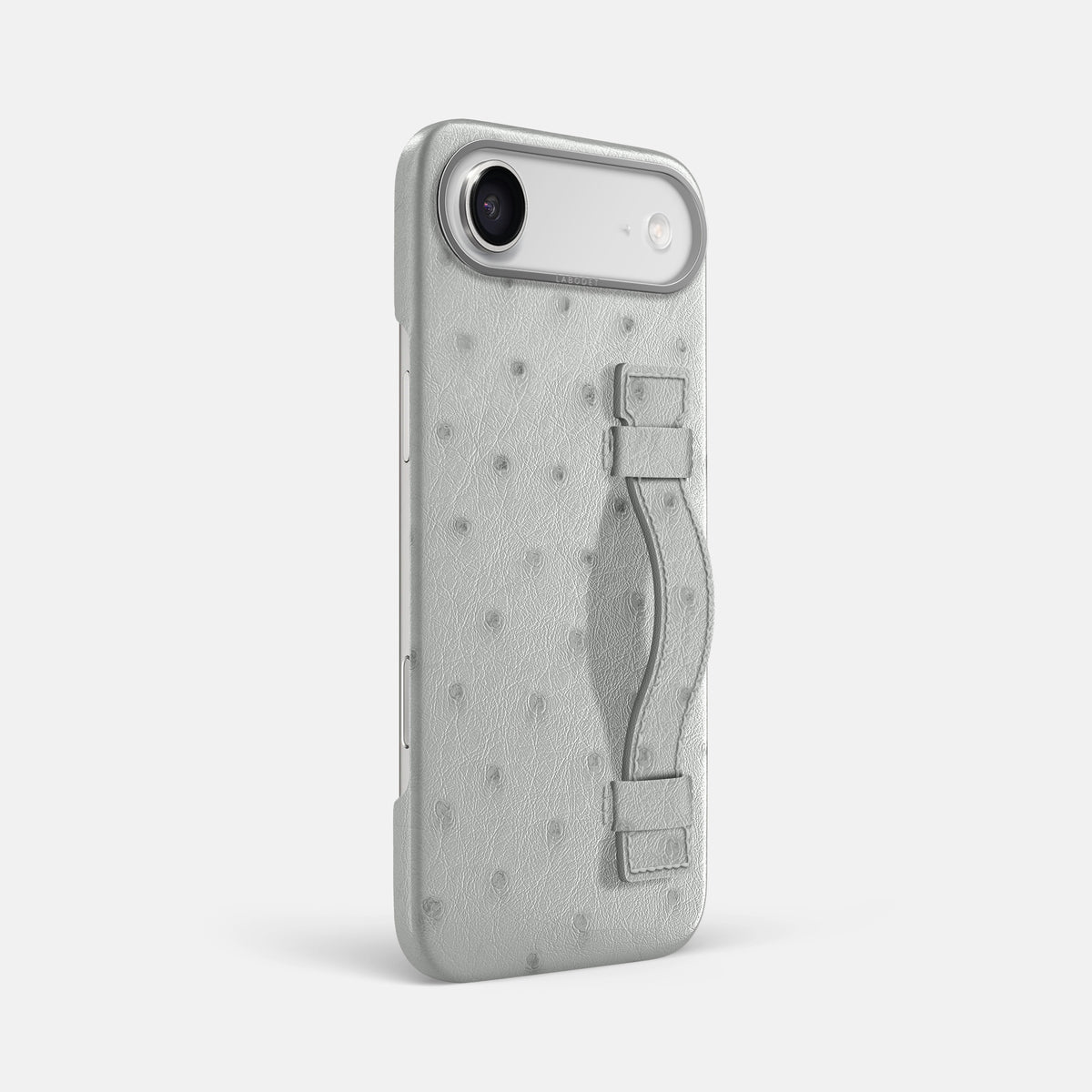 Handle Case For iPhone 17 Air In Ostrich -2 | White-Steel