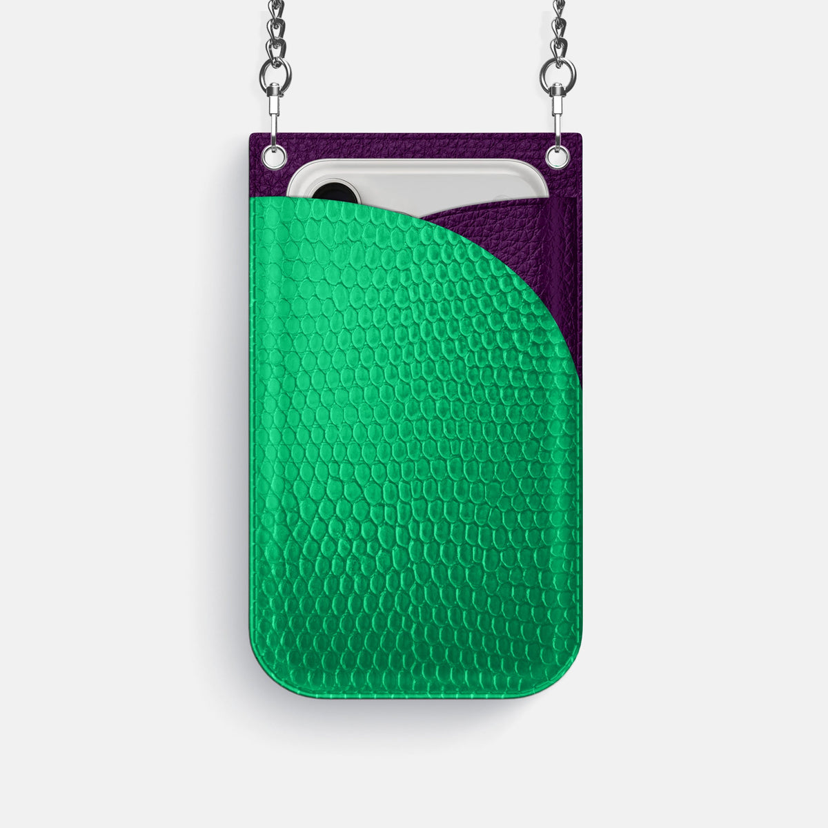 Crossbody Bag For iPhone 18 Pro In Lizard -1 | Apple-Green-Steel