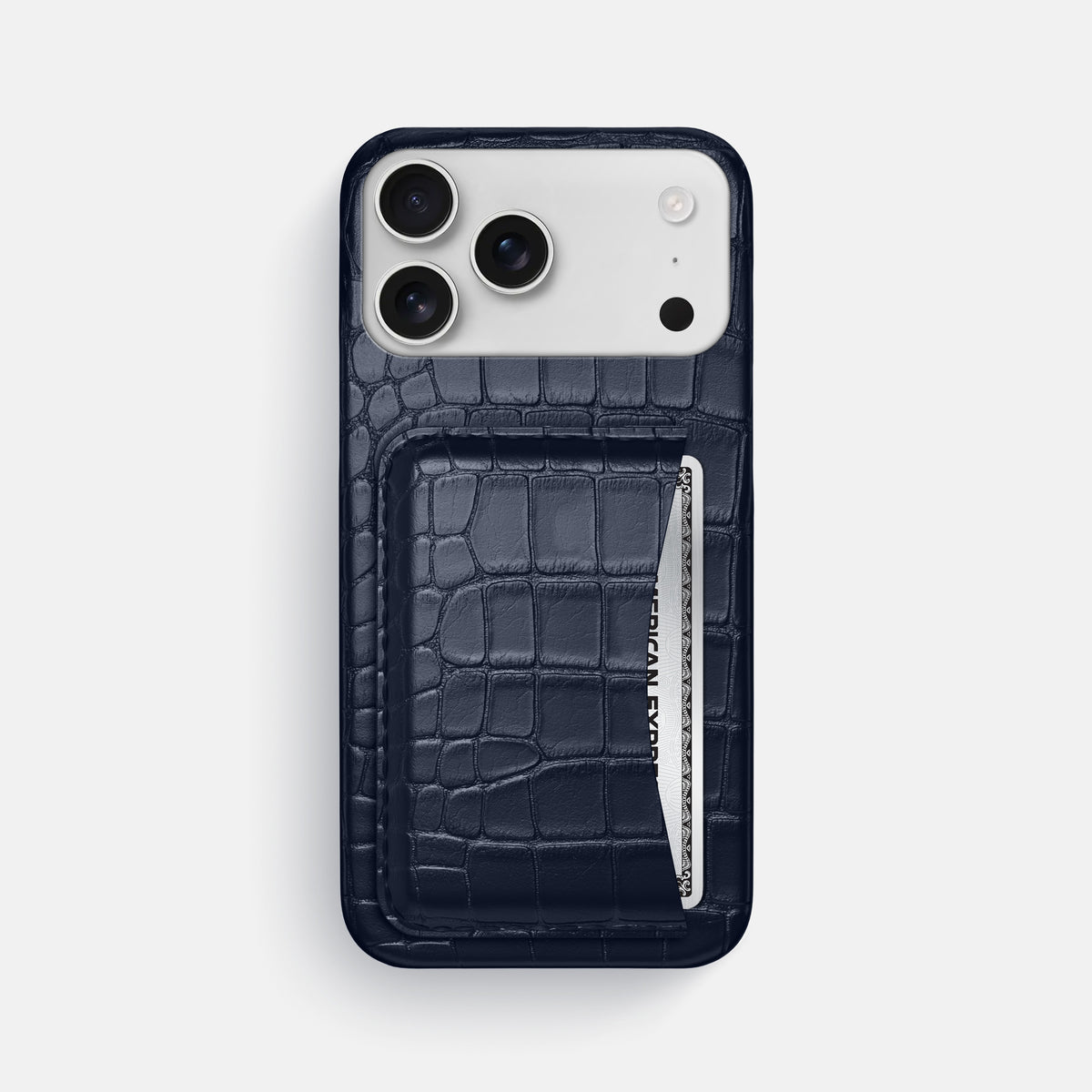 Slim Card Case For iPhone 17 Pro Max In Alligator -1 | Navy-Blue