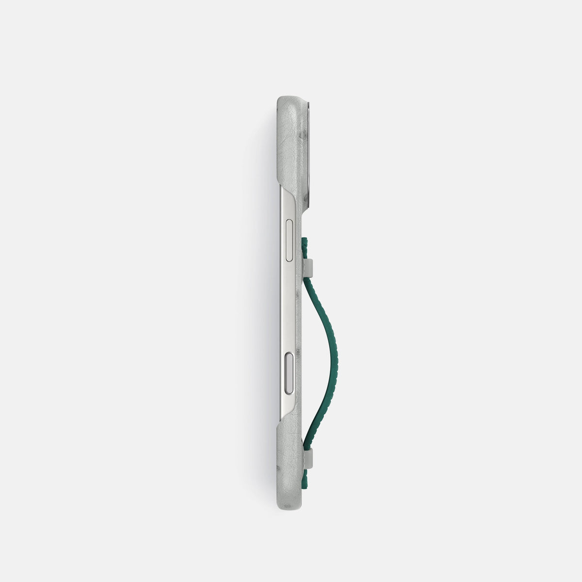 Center Handle Coloré For iPhone 18 Pro In Ostrich -2 | White-Steel